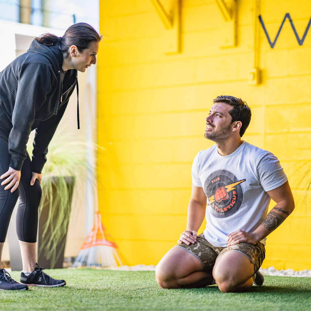 Coaching a client as a personal trainer